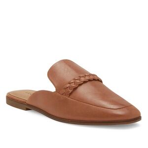 NWOT Lucky Brand Agnae Leather Flat Slides